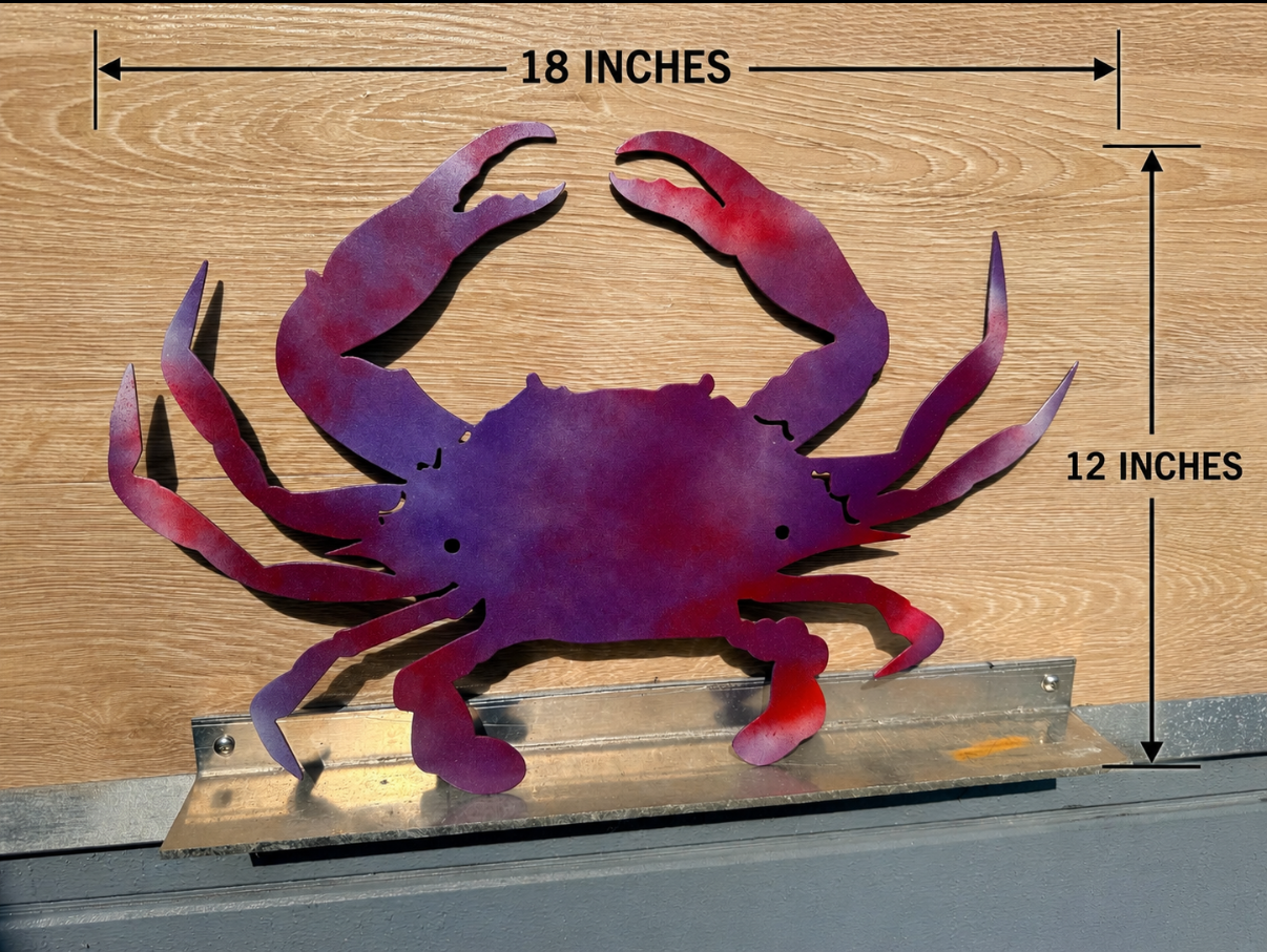 Metal Blue Crab Wall Art