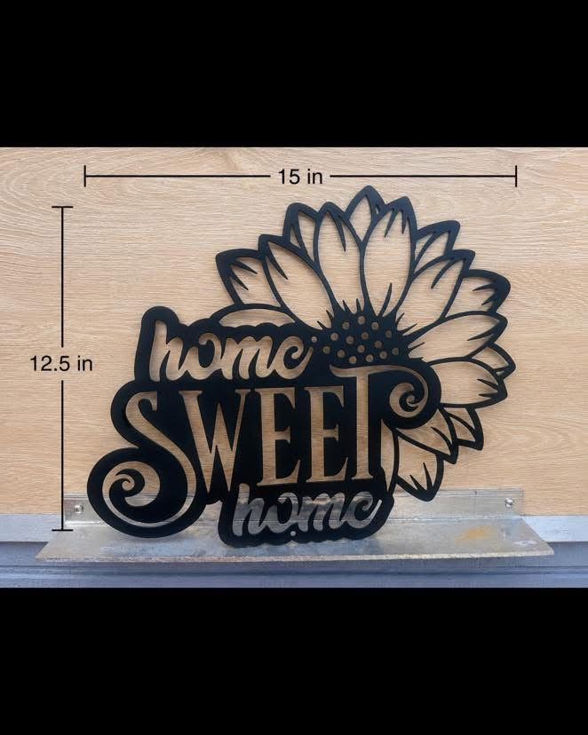 Home Sweet Home Sign with Sunflower