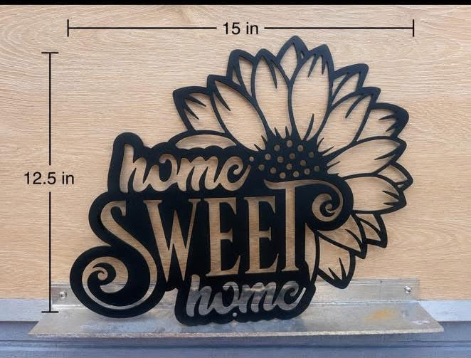Home Sweet Home Sign with Sunflower