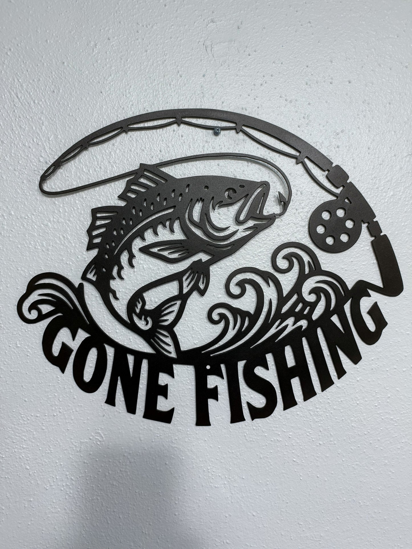 Gone Fishing Metal Art