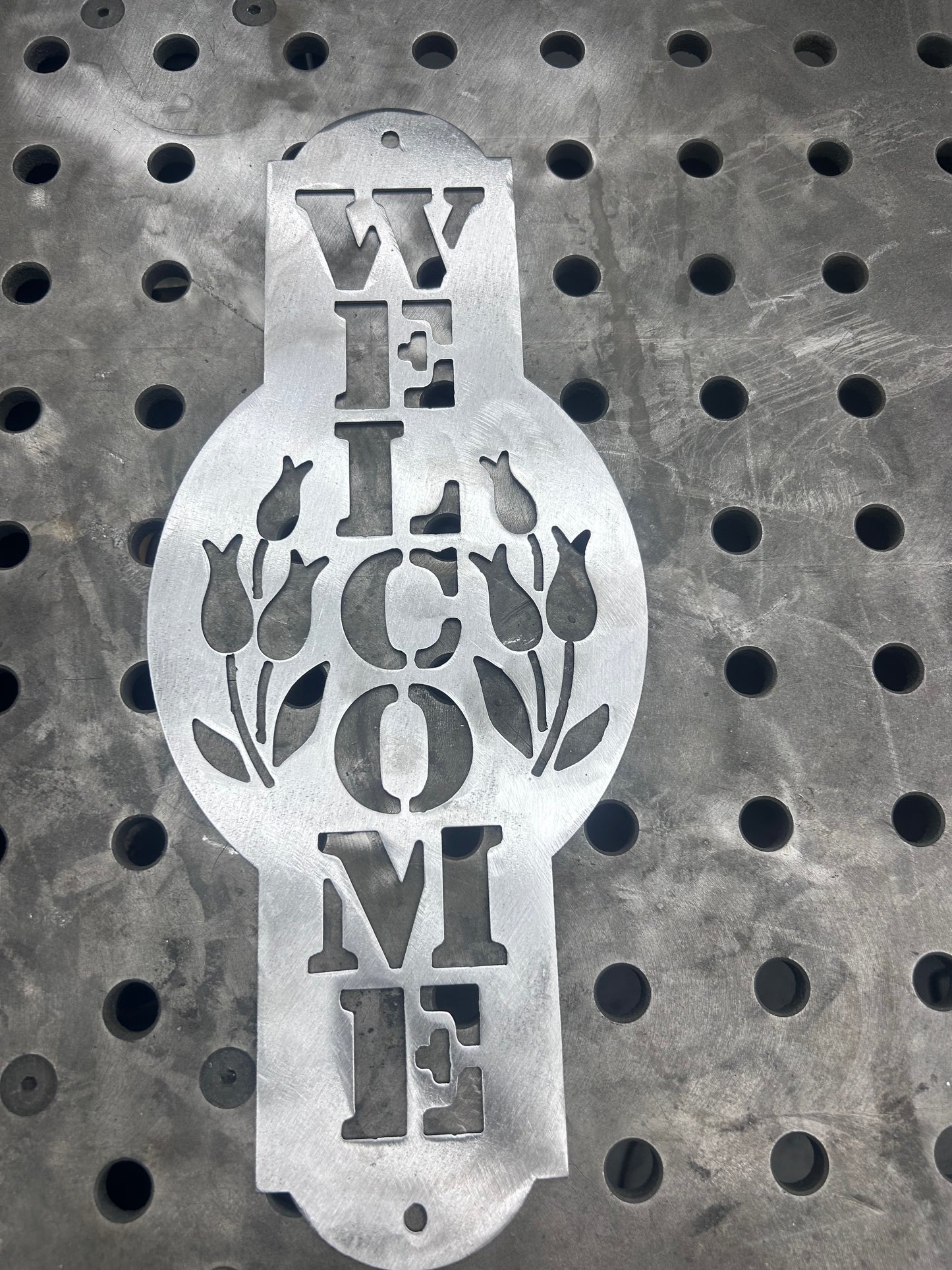 Powder coated Steel welcome sign