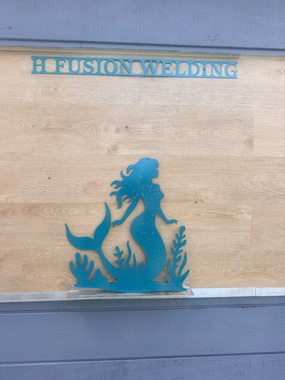 Mermaid scene, water blue with flippin phoenix flakes