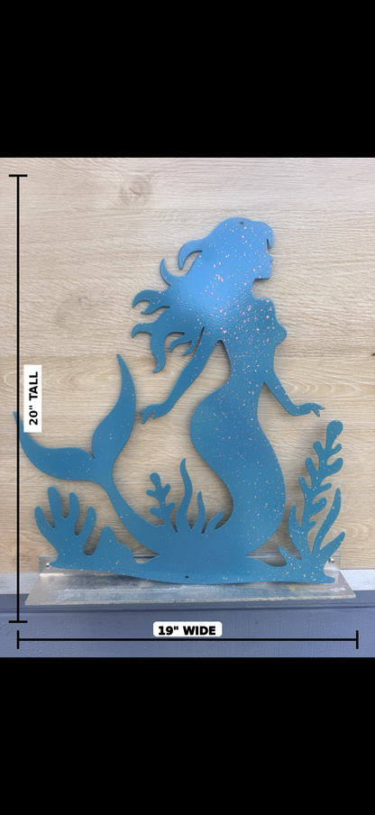 Mermaid scene, water blue with flippin phoenix flakes