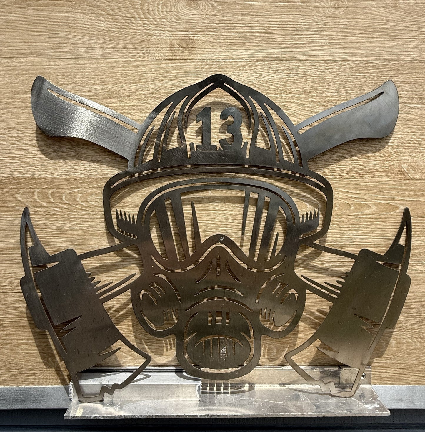 Stainless Steel Fireman Gas Mask Wall Art