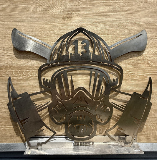 Stainless Steel Fireman Gas Mask Wall Art