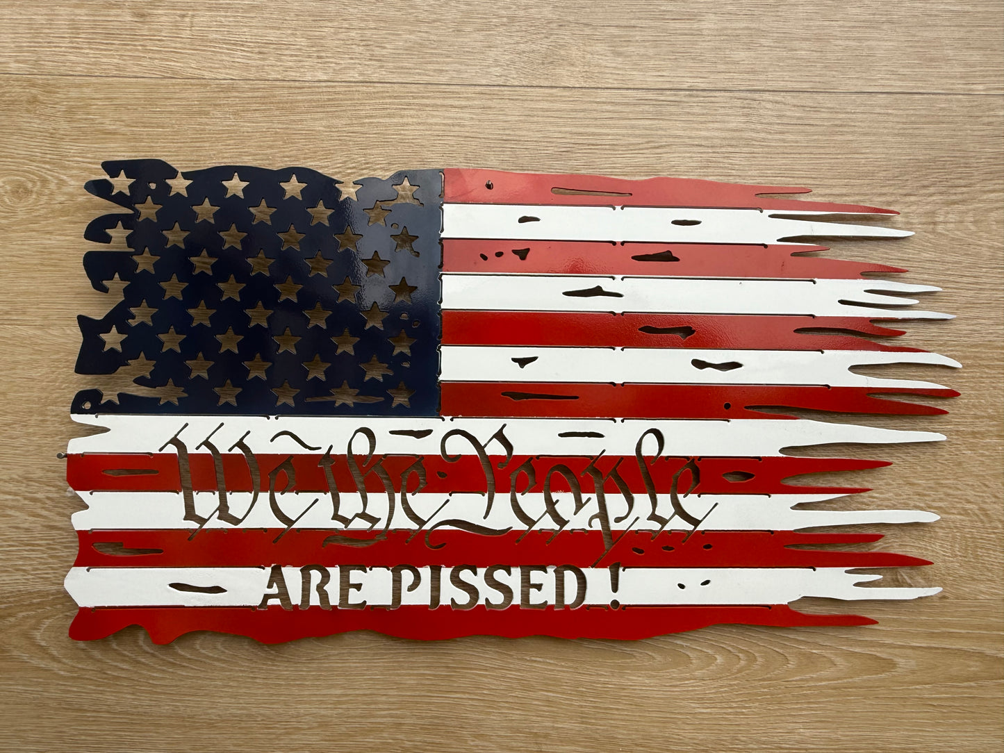 We The People Metal Sign