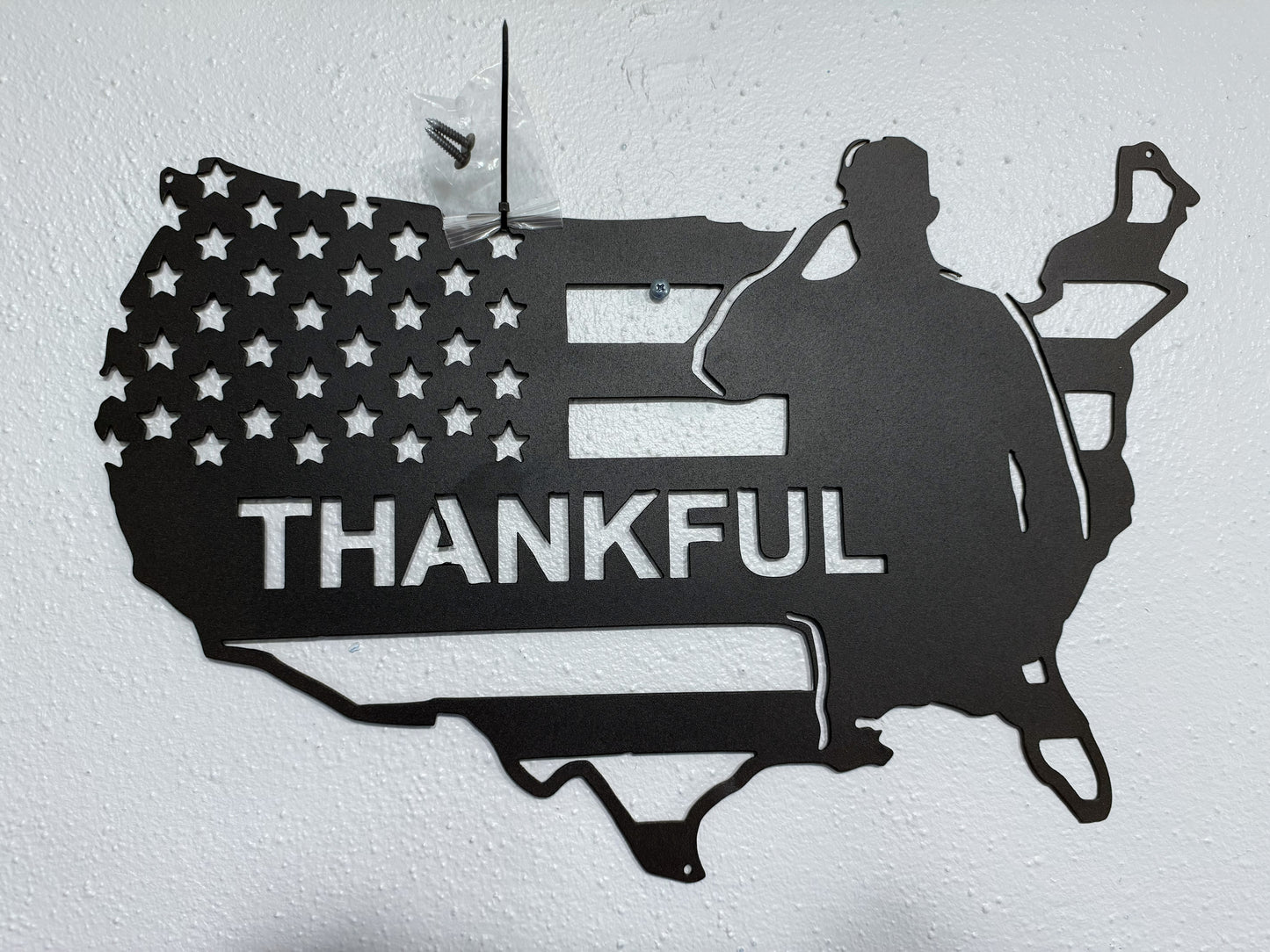 Military Thankful Flag Wall Art