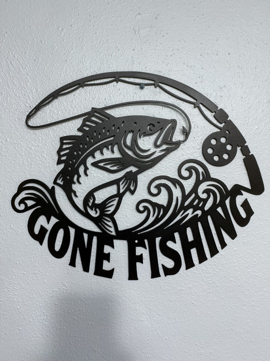 Gone Fishing Metal Art