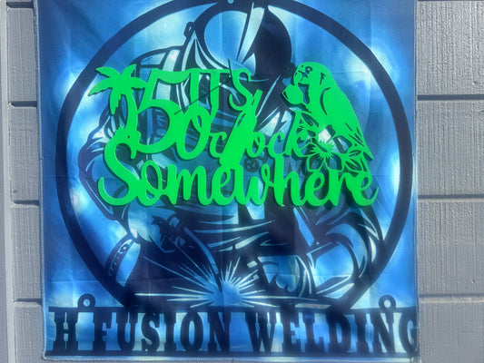 custom cut cnc steel powder coated sign